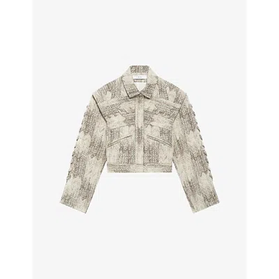 Iro Womens Misa Printed Jacquard Jacket Bei39