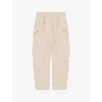 Iro Womens  Natsa Flap-pocket Cotton And Linen Trousers In Bei37