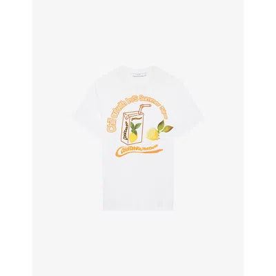Iro Womens Nelita Branded-print Cotton-jersey T-shirt Whi01