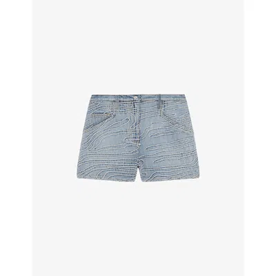 Iro Womens Blv09 Viny Embroidered Denim Shorts