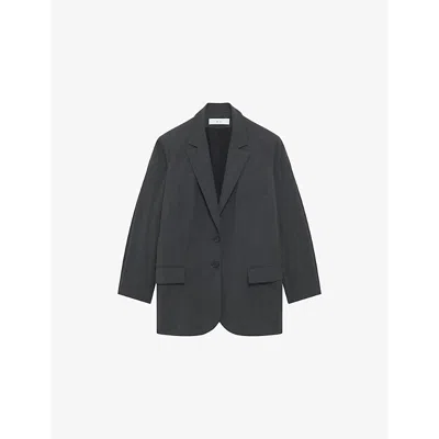 Iro Womens  Viwi Single-breasted Oversized Wool-blend Blazer In Gry35