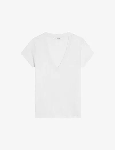 Iro Womens Whi01 Rodeo V-neck Short-sleeve Linen T-shirt