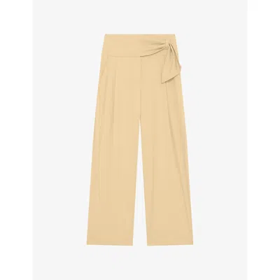 Iro Womens Haicha Pleated Wide-leg Stretch-woven Trousers Yel02