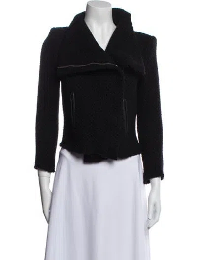 Pre-owned Iro Wool Biker Jacket In Blue