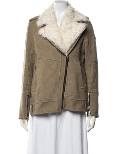 Pre-owned Iro Wool Biker Jacket In Brown