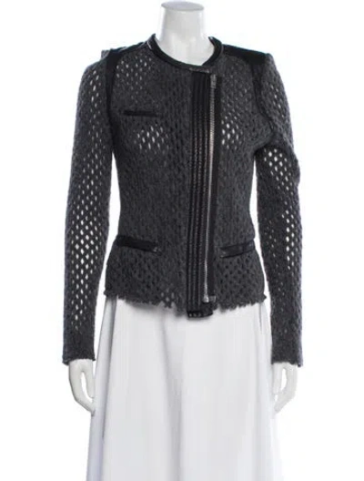 Pre-owned Iro Wool Biker Jacket In Grey