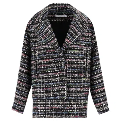 Pre-owned Iro Wool Blend Checked Tweed Jacket In Black