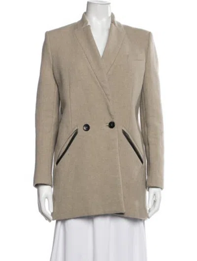 Pre-owned Iro Wool Coat In Clear/grey/neutrals
