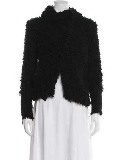 Pre-owned Iro Wool Faux Fur Jacket In Black