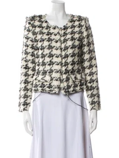 Pre-owned Iro Wool Houndstooth Print Evening Jacket In Neutral