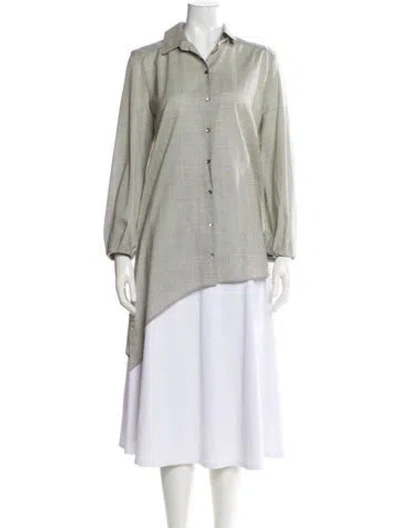 Pre-owned Iro Wool Long Sleeve Blouse W/ Tags In Gray