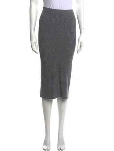 Pre-owned Iro Wool Midi Length Skirt In Grey