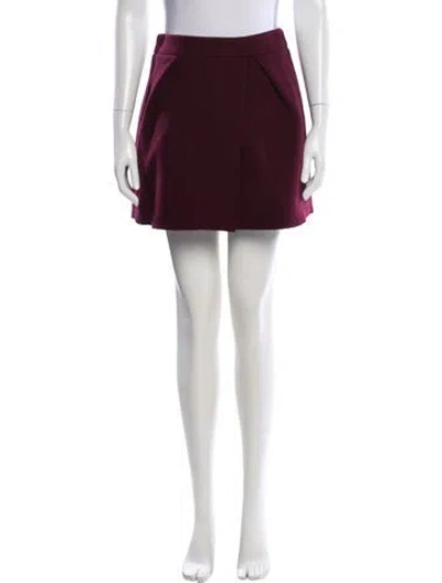 Pre-owned Iro Wool Mini Skirt In Burgundy