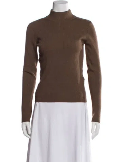 Pre-owned Iro Wool Mock Neck Sweater In Brown