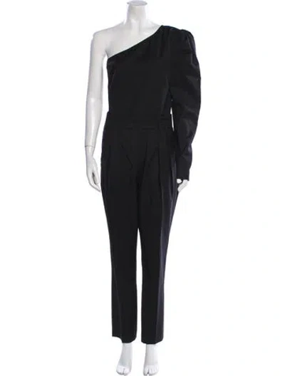 Pre-owned Iro Wool One-shoulder Jumpsuit In Black