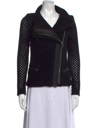 Pre-owned Iro Wool Open Front Sweater In Black