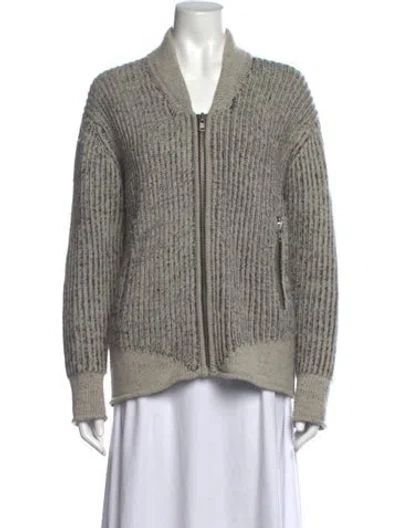 Pre-owned Iro Wool Open Front Sweater In Grey
