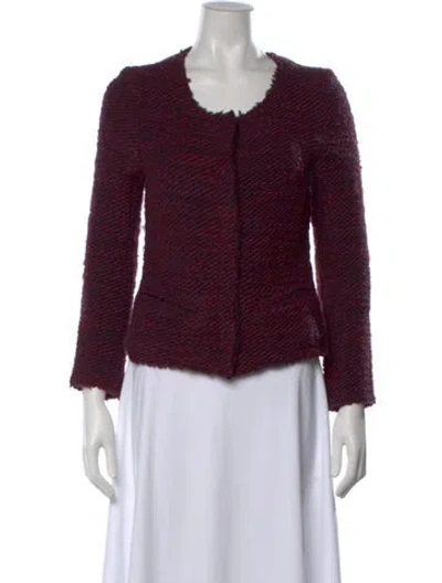 Pre-owned Iro Wool Open Front Sweater In Red