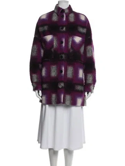 Pre-owned Iro Wool Plaid Print Coat In Multi