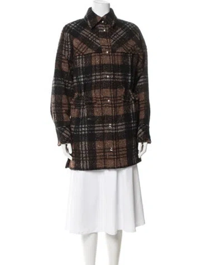 Pre-owned Iro Wool Plaid Print Jacket In Black