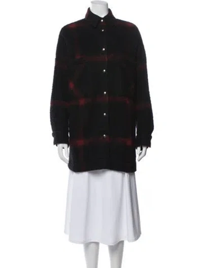 Pre-owned Iro Wool Plaid Print Jacket In Black
