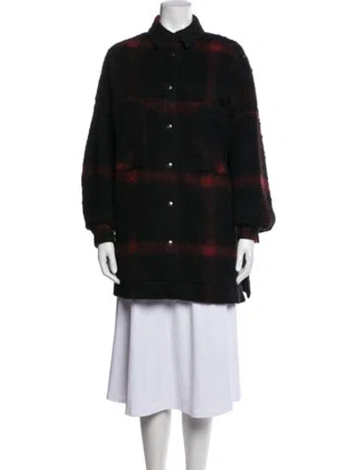 Pre-owned Iro Wool Plaid Print Jacket In Black