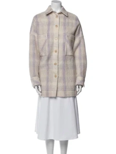 Pre-owned Iro Wool Plaid Print Jacket In Neutral