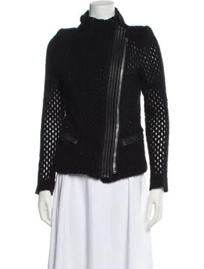 Pre-owned Iro Wool Printed Biker Jacket In Black