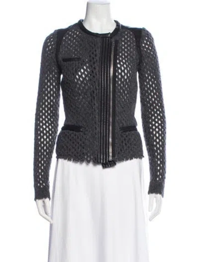 Pre-owned Iro Wool Printed Evening Jacket In Black
