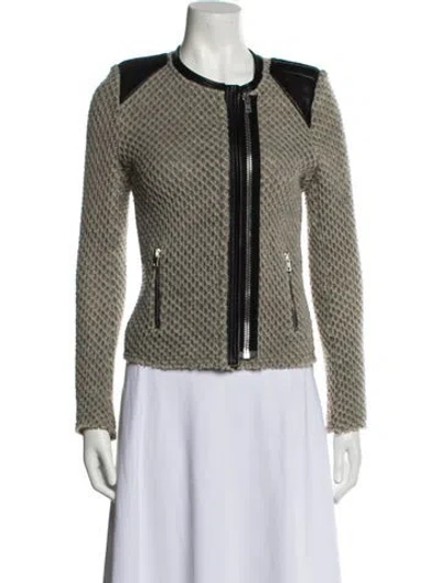 Pre-owned Iro Wool Printed Evening Jacket In Gray