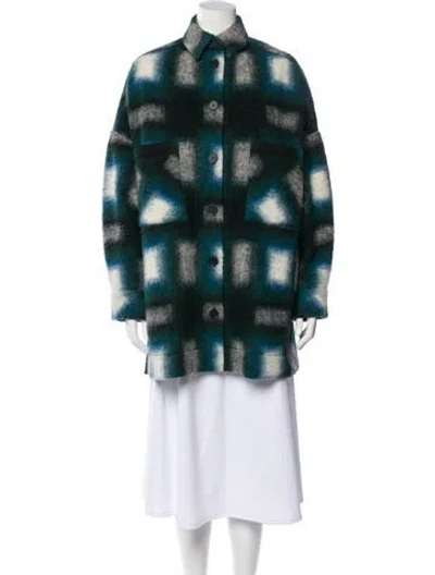 Pre-owned Iro Wool Printed Jacket In Green