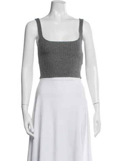 Pre-owned Iro Wool Square Neckline Crop Top In Black