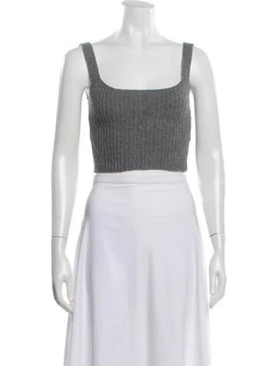 Pre-owned Iro Wool Square Neckline Crop Top In Black