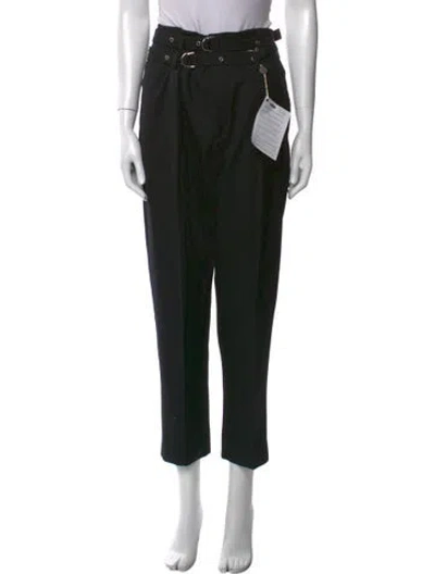 Pre-owned Iro Wool Straight Leg Pants In Black