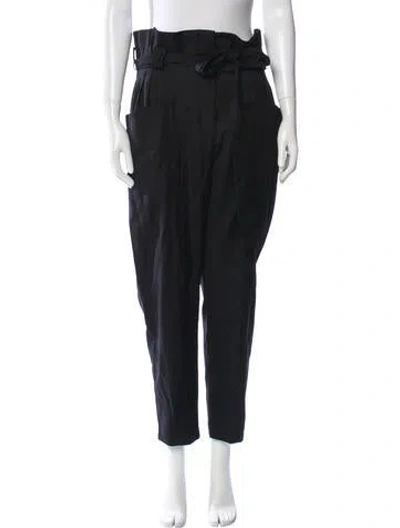 Pre-owned Iro Wool Straight Leg Pants In Black