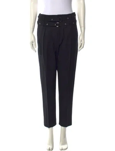Pre-owned Iro Wool Straight Leg Pants In Black