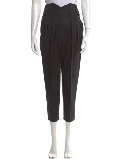 Pre-owned Iro Wool Straight Leg Pants In Black