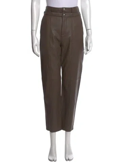 Pre-owned Iro Wool Straight Leg Pants In Grey