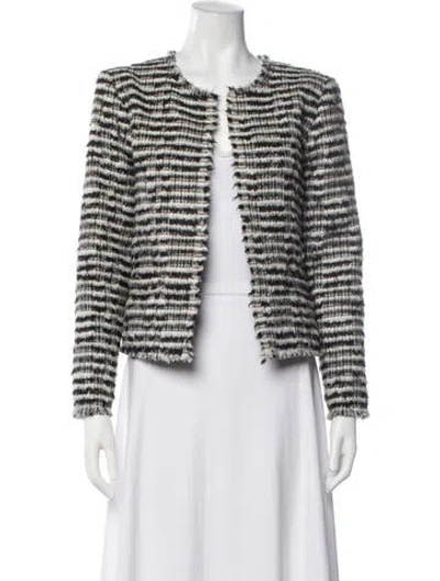 Pre-owned Iro Wool Striped Jacket In Black/white