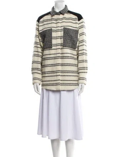 Pre-owned Iro Wool Striped Jacket In Neutral