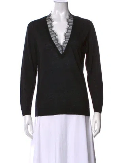 Pre-owned Iro Wool Striped Top W/ Tags In Black