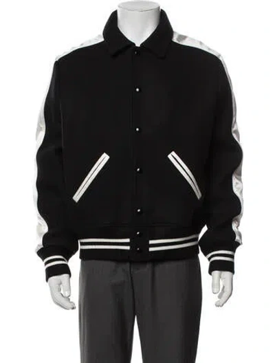 Pre-owned Iro Wool Striped Varsity Jacket W/ Tags In Black