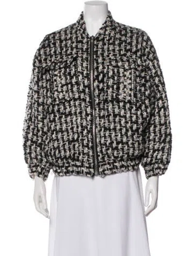 Pre-owned Iro Wool Tweed Pattern Bomber Jacket In Multi