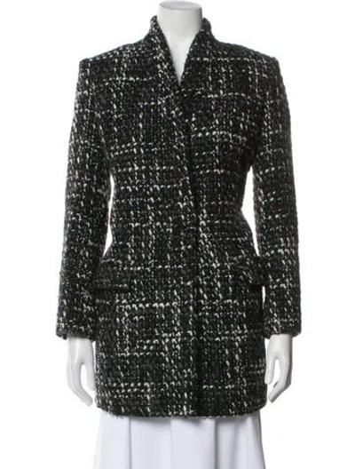 Pre-owned Iro Wool Tweed Pattern Coat In Green