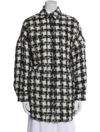 Pre-owned Iro Wool Tweed Pattern Coat In Neutral