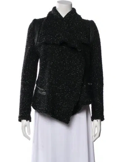 Pre-owned Iro Wool Tweed Pattern Evening Jacket In Black