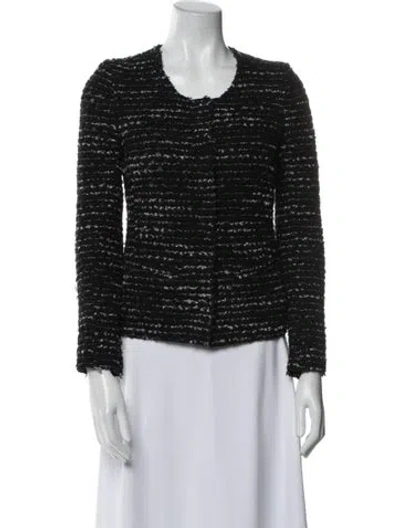 Pre-owned Iro Wool Tweed Pattern Evening Jacket In Black