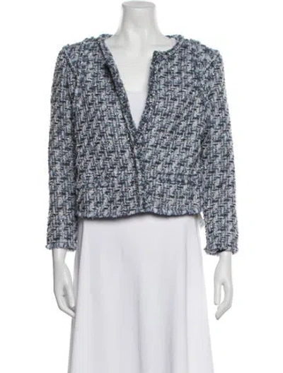 Pre-owned Iro Wool Tweed Pattern Evening Jacket In Blue