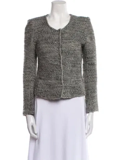 Pre-owned Iro Wool Tweed Pattern Evening Jacket In Gray