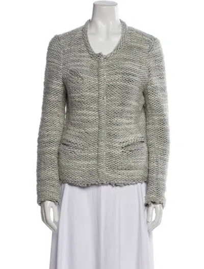 Pre-owned Iro Wool Tweed Pattern Evening Jacket In Gray